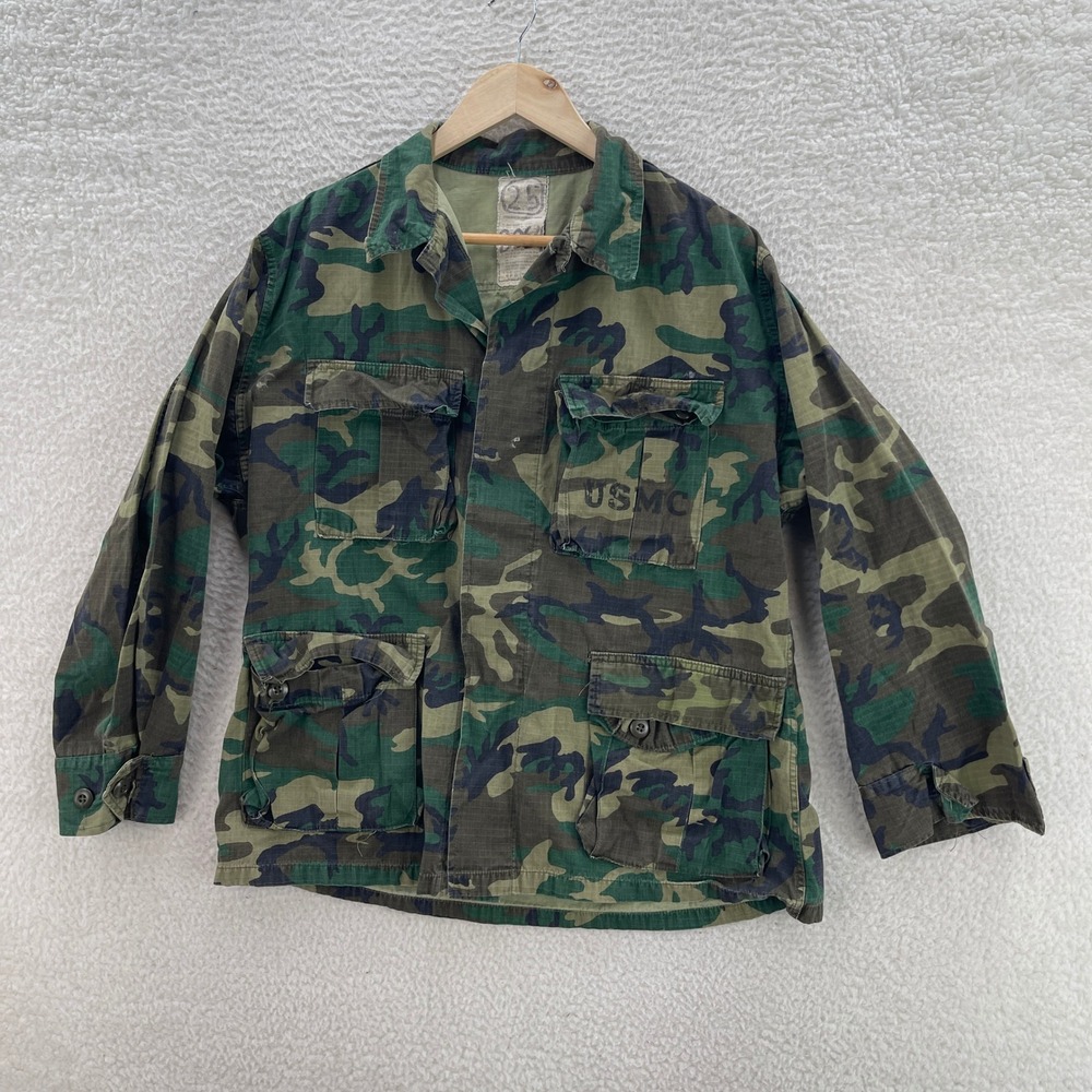 Vintage RDF ERDL Military USMC Top Mens Medium* Late 70s Jungle Jacket Ripstop